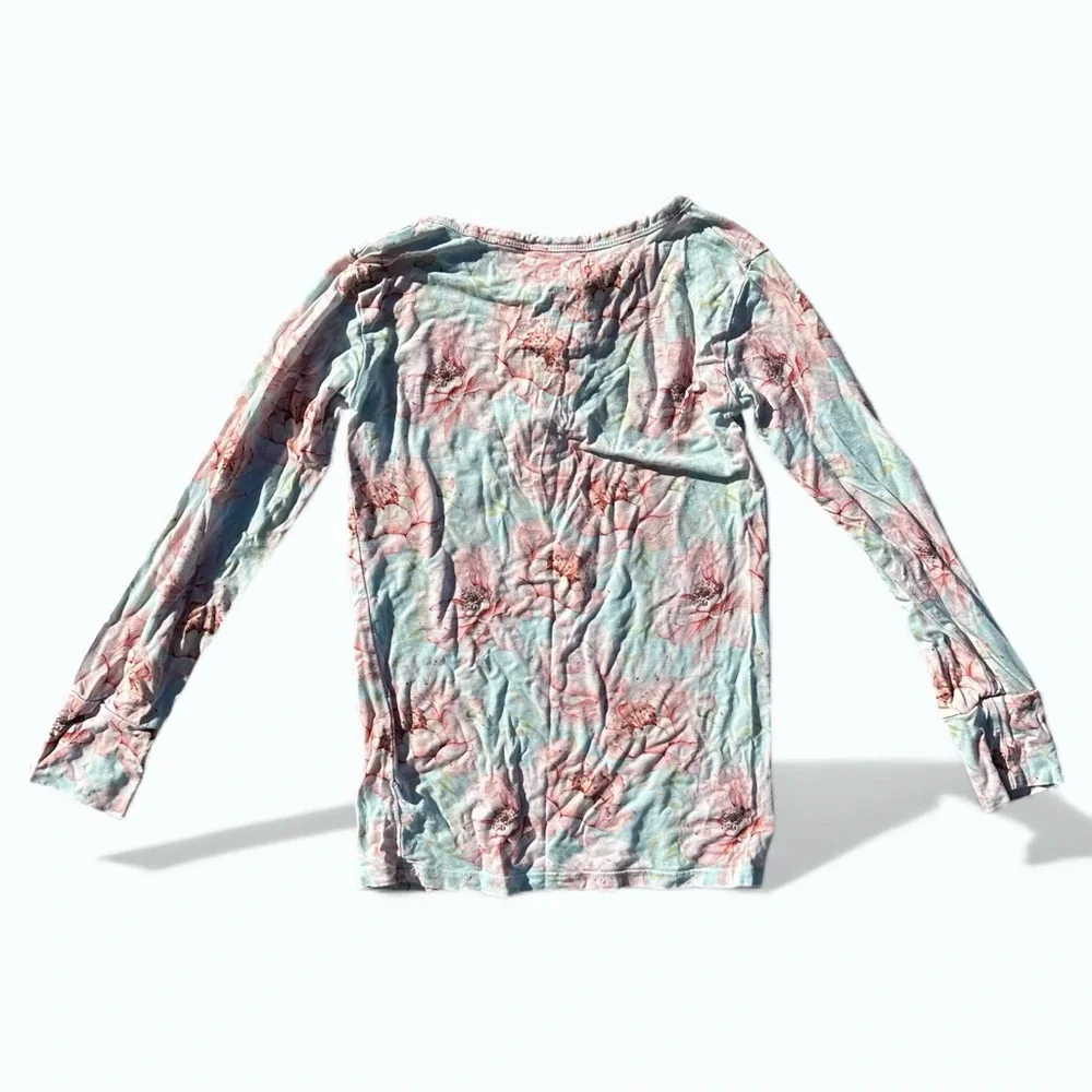 Posh Peanut Bamboo Floral Henley Pajama Top 6T Cottagecore